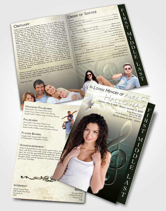 2 Page Graduated Step Fold Funeral Program